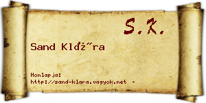 Sand Klára névjegykártya