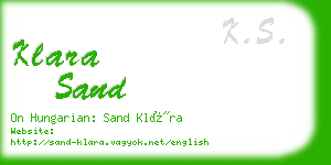 klara sand business card